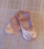 Daisy pink satin ballet shoes